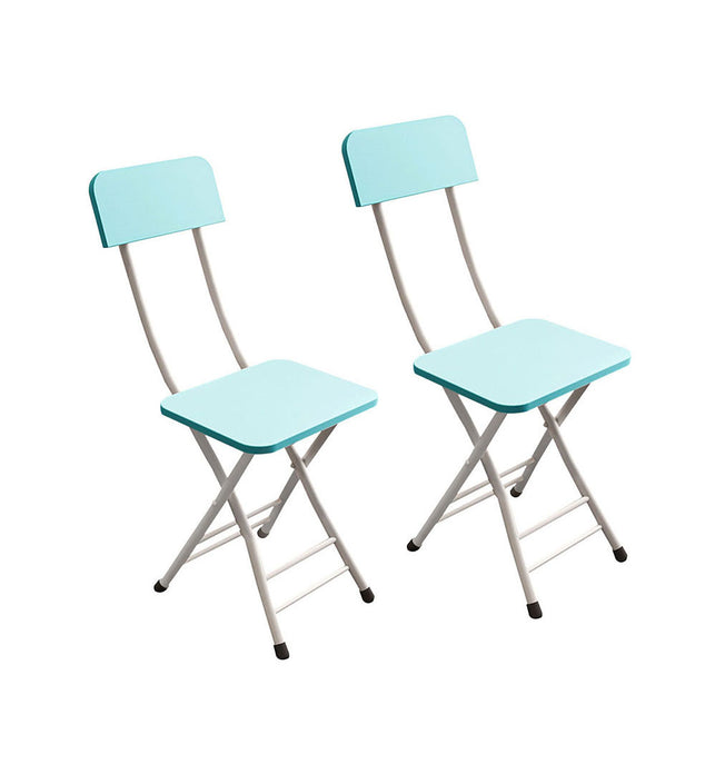 Foldable Chair Space Saving Seat Set of 2 Blue
