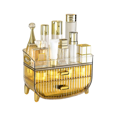 3 Tier Golden Yellow Multifunctional Countertop Cosmetic Storage Organiser