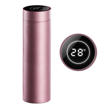 500ML Smart Thermometer Bottle Vacuum Flask  Rose Gold