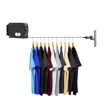 160mm Wall-Mounted Clothes Line Dry Rack Black