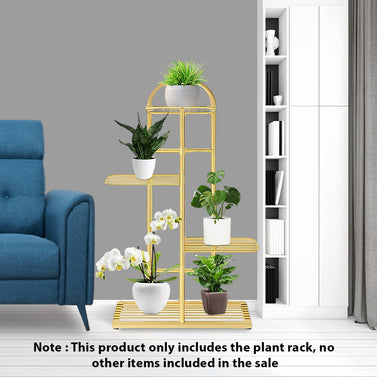 4 Tier Gold Metal Plant Flowerpot Display Rack