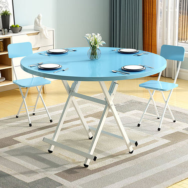 Blue Round Dining Table