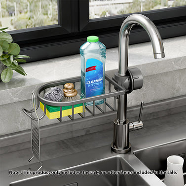 Dark Grey Single Kitchen Sink Faucet Organiser