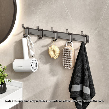 37cm Wall Mounted Towel Rack with Durable Hooks