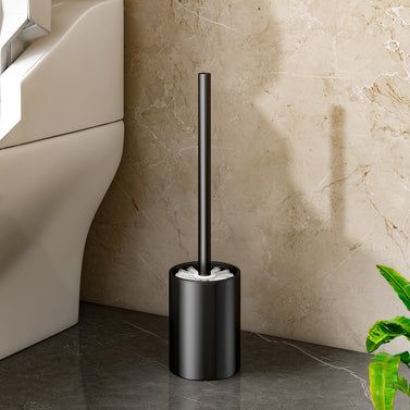 27cm Wall-Mounted Toilet Brush with Holder Black