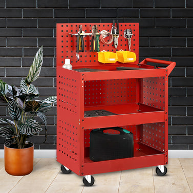 3 Tier Tool Storage Cart with Porous Side Panels