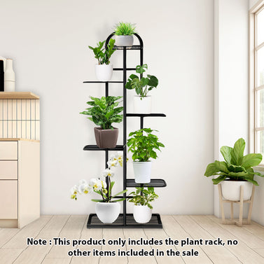 6 Tier Black Metal Plant Flowerpot Display Rack