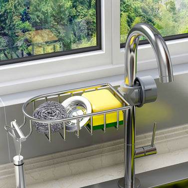 Silver Single Kitchen Sink Faucet Organiser