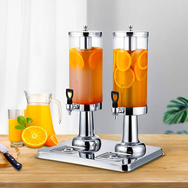 6L Dual Silver Stainless Steel Beverage Dispenser