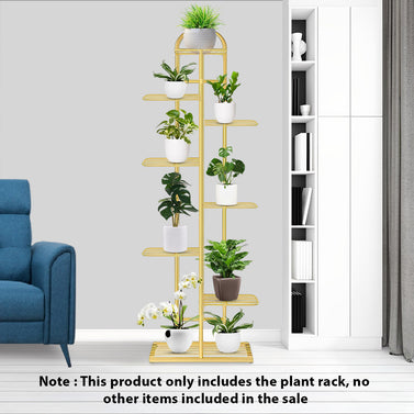 8 Tier Gold Metal Plant Flowerpot Display Rack