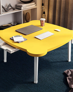 Yellow Minimalist Cat Ear Portable Floor Table