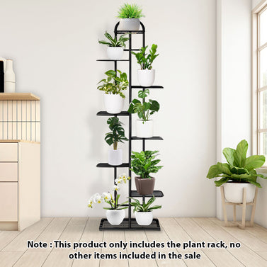 8 Tier Black Metal Plant Flowerpot Display Rack
