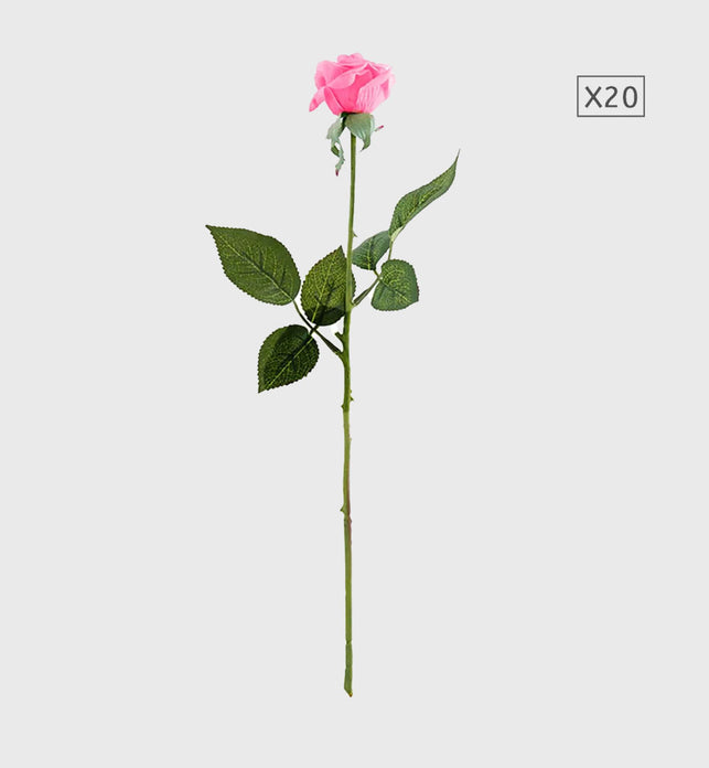 20pcs Artificial Silk Rose Bouquet Pink