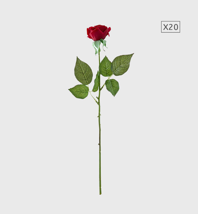 20pcs Artificial Silk Rose Bouquet Red