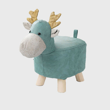 Green Kids Ottoman Stool Deer Character Bench Seat
