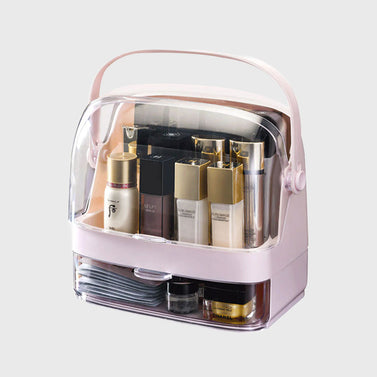 2 Tier Pink Countertop Makeup Storage Organiser