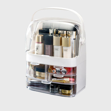 3 Tier White Countertop Cosmetic Storage Organiser
