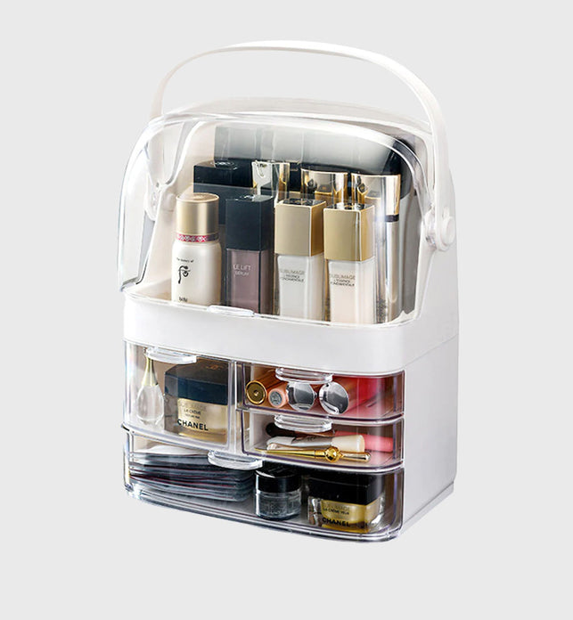 3 Tier White Countertop Cosmetic Storage Organiser