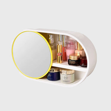 39cm Oval Wall-Mounted Mirror Storage Box