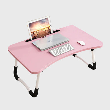 Pink Foldable Study Bed Table Adjustable Portable Desk Stand with Notebook Holder