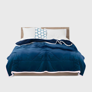 Navy Blue Throw Blanket Warm Cozy Double Sided Thick Flannel Coverlet