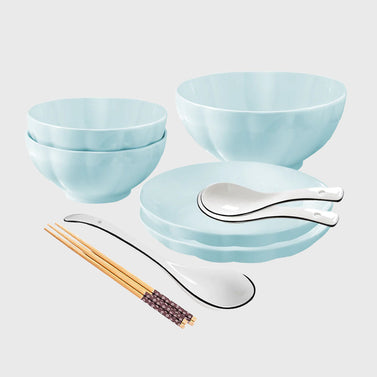 Light Blue Ceramic Dinnerware Set of 5
