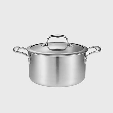 24cm Stainless Steel Soup Pot with Glass Lid