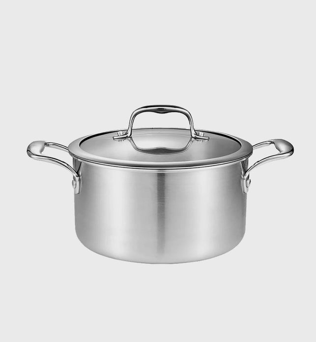 24cm Stainless Steel Soup Pot with Glass Lid