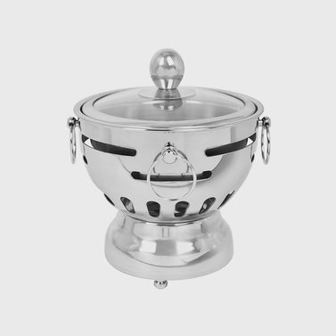 Stainless Steel Single Hot Pot with Glass Lid