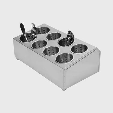 18/10 Stainless Steel Commercial Cutlery Holder with 8 Holes