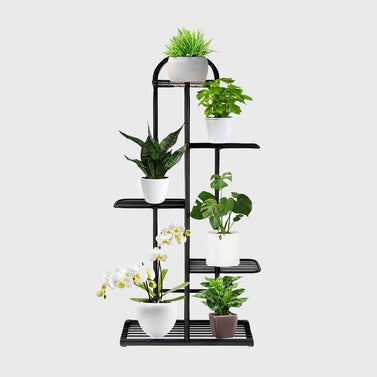 5 Tier Black Metal Plant Flowerpot Display Rack