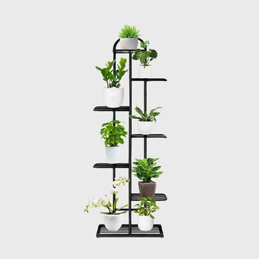7 Tier Black Metal Plant Flowerpot Display Rack