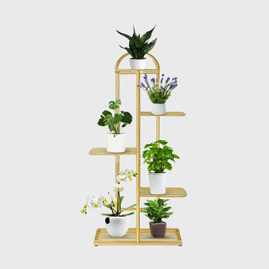 5 Tier Gold Metal Plant Flowerpot Display Rack