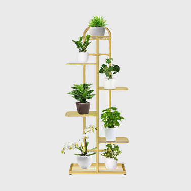 6 Tier Gold Metal Plant Flowerpot Display Rack