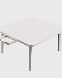 White Portable Square  Floor Table