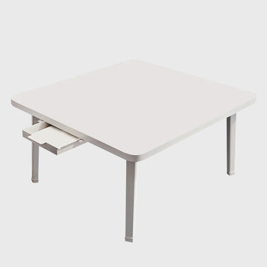 White Portable Square  Floor Table