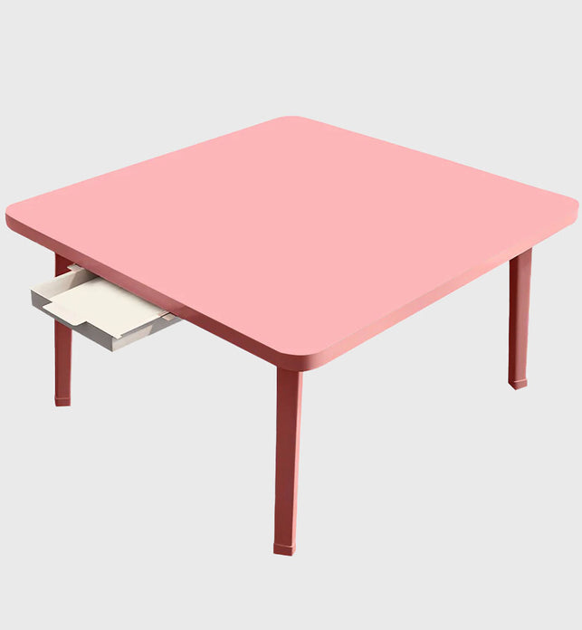 Pink Portable Square Floor Table