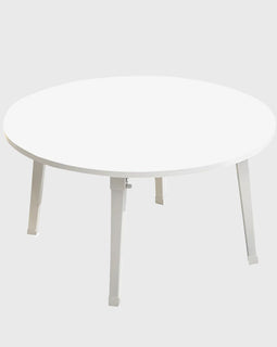 White Portable Round Floor Table