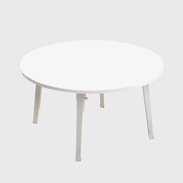 White Portable Round Floor Table