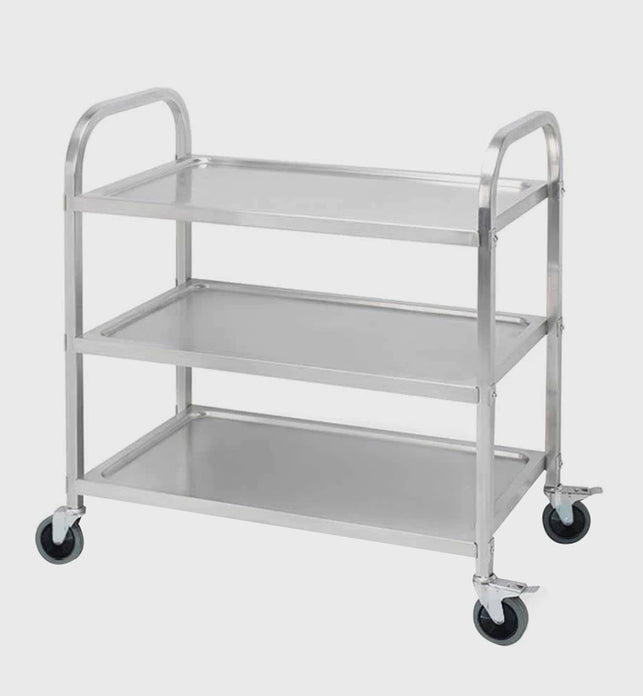 3 Tier Stainless Steel Utility Cart 95x50x95cm Large