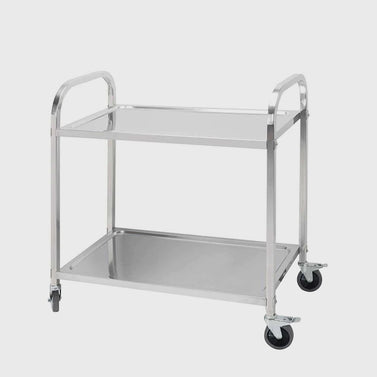 2 Tier Stainless Steel Utility Cart 75x40x83.5cm Small