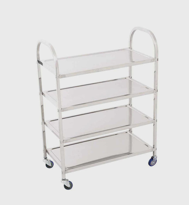 4 Tier Stainless Steel Utility Cart Square Medium