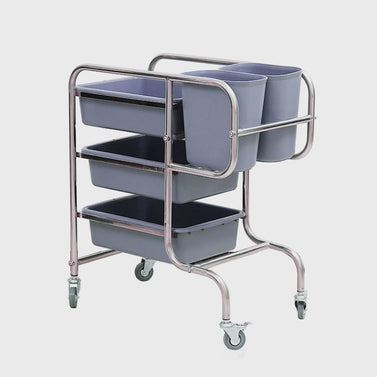 3 Tier Trolley Cart Five Buckets Square 80x43x89cm Round