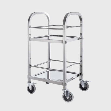 2 Tier Stainless Steel Utility Cart Square 500x500x950
