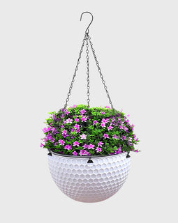 White Medium Hanging Flower Pot