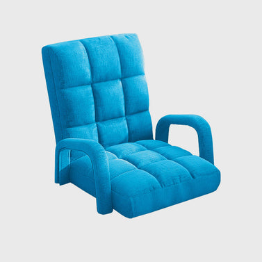 Floor Recliner Lazy Chair with Armrest Blue