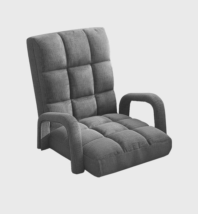 Floor Recliner Lazy Chair with Armrest Grey
