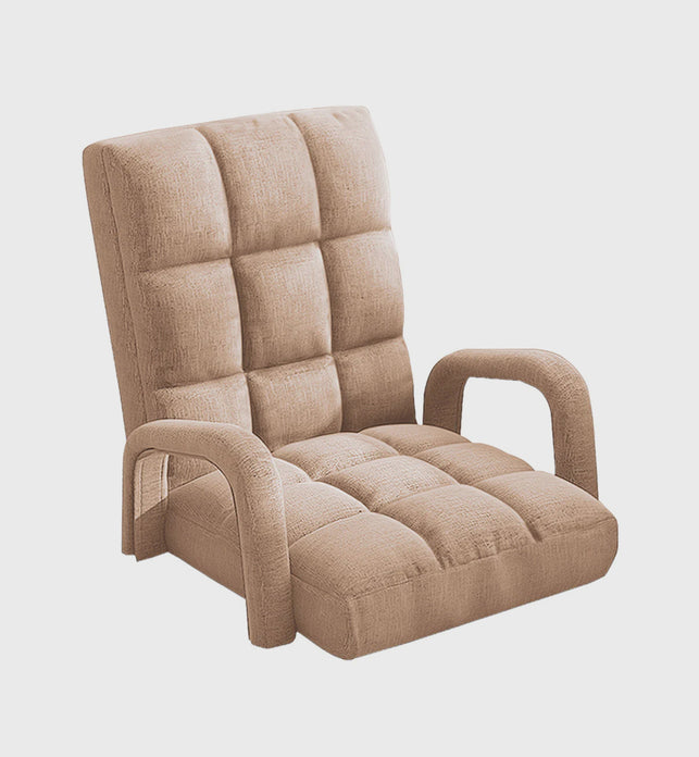 Floor Recliner Lazy Chair with Armrest Khaki