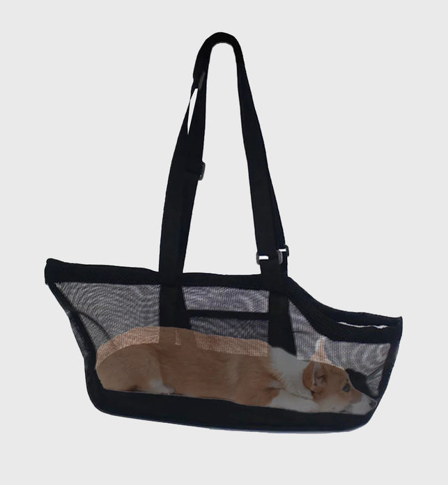 Waterproof Breathable Net Mesh Pet Carrier Bag Black