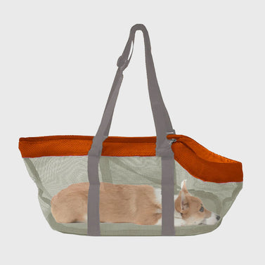 Waterproof Breathable Net Mesh Pet Carrier Bag Orange